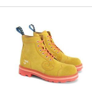 JOHN FLUEVOG 7th heaven derby swirl 6 eye classic derby boot size 9 yellow